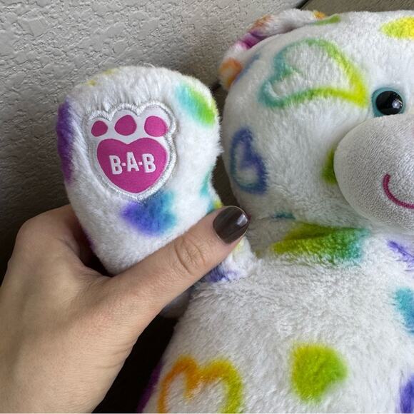 Build-A-Bear "Kelly Anne" Rainbow‎ Hearts Bear - Picture 4 of 5
